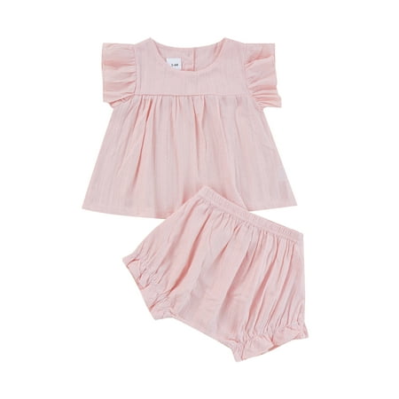 Binpure Infant Baby Girls 2 Pieces Outfits Solid Color Round Neck Short Sleeve Lace Tops + Elastic Waist Shorts Set
Binpure Infant Baby Girls 2 Pieces Outfits Solid Color Round Neck Short Sleeve Lace Tops + Elastic Waist Shorts Set