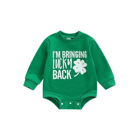EYIIYE Newborn Baby Spring St. Patrick s Day Romper Shamrock Print Long Sleeve Round Neck Casual Bodysuit 0-24 Months
EYIIYE Newborn Baby Spring St. Patrick s Day Romper Shamrock Print Long Sleeve Round Neck Casual Bodysuit 0-24 Months