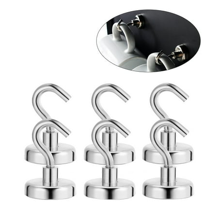 NUOLUX 6 Pcs Heavy Duty Strong Magnetic Hooks for Storage and Organization Home Kitchen Accessories (D20) 
NUOLUX 6 Pcs Heavy Duty Strong Magnetic Hooks for Storage and Organization Home Kitchen Accessories (D20)