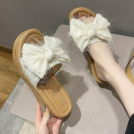 Fjofpr Slippers for Women Sandals Women Slope Heel Open Toe Bow-Knot Slippers Comfy Beach Shoes Flip Flop Hot
Fjofpr Slippers for Women Sandals Women Slope Heel Open Toe Bow-Knot Slippers Comfy Beach Shoes Flip Flop Hot