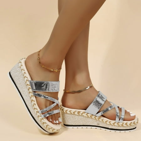 Christmas Ladies Fashion Solid Color Leather Cross Strap Woven Wedge Heel Platform Sandals
Christmas Ladies Fashion Solid Color Leather Cross Strap Woven Wedge Heel Platform Sandals