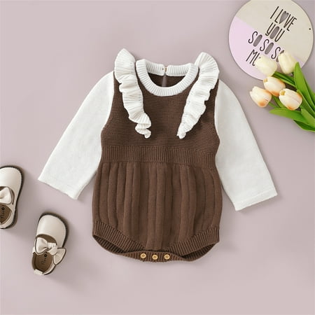 Cathalem Winter Clothes Baby Newborn Infant Girls Long Sleeve Splice Knitted Ruffles Sweater Baby Clothes for Size 8 Girl Sweater Coffee 9-12 Months
Cathalem Winter Clothes Baby Newborn Infant Girls Long Sleeve Splice Knitted Ruffles Sweater Baby Clothes for Size 8 Girl Sweater Coffee 9-12 Months
