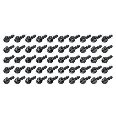 M2.5 x 8mm Carbon Steel Phillips Pan Head Machine Screws Bolts Combine with Spring Washer and Plain Washers 50 pcs
M2.5 x 8mm Carbon Steel Phillips Pan Head Machine Screws Bolts Combine with Spring Washer and Plain Washers 50 pcs