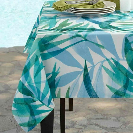 Benson Mills Palm Breeze Tablecloth 60 X 104 Oblong Blue multi