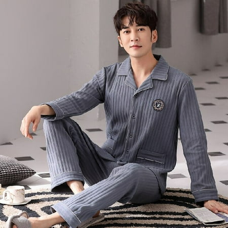 PIKADINGNIS Autumn Winter Mens Cotton Pajamas Button Lapel Sleepwear Cartoon Pajama Sets Casual Sleep&Lounge Pyjamas 3XL 4XL Male Pijama
PIKADINGNIS Autumn Winter Mens Cotton Pajamas Button Lapel Sleepwear Cartoon Pajama Sets Casual Sleep&Lounge Pyjamas 3XL 4XL Male Pijama