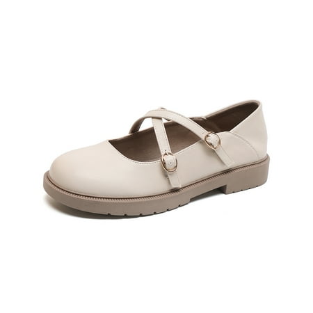 Daeful Girls Lightweight Chunky Heel Leather Shoes Uniform Pumps Fashion Cross Ankle Strap Lolita Shoe Apricot 4
Daeful Girls Lightweight Chunky Heel Leather Shoes Uniform Pumps Fashion Cross Ankle Strap Lolita Shoe Apricot 4