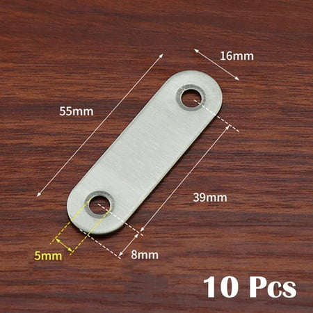 10 Pcs Stainless Steel Straight Repair Flat Straight Fixing Straight Brackets