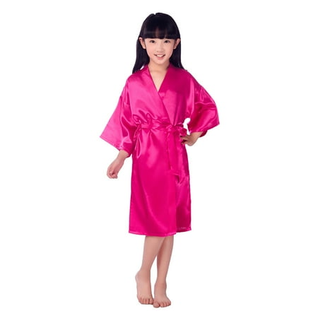 Kids Satin Kimono Robe Bathrobe Nightgown For Spa Party Wedding Birthday - Size 10 (Rose Red)
Kids Satin Kimono Robe Bathrobe Nightgown For Spa Party Wedding Birthday - Size 10 (Rose Red)