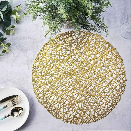 Ultmove 6 Pack 15 Yellow Round Woven Vinyl Placemats Non Slip Dining Table Placemats For Wedding Events Birthday Party
Ultmove 6 Pack 15 Yellow Round Woven Vinyl Placemats Non Slip Dining Table Placemats For Wedding Events Birthday Party