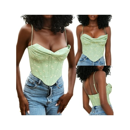 KelaJuan Women Floral Print Camisoles Fishbone Cowl Neck Sleeveless Backless Corset Crop Tops
KelaJuan Women Floral Print Camisoles Fishbone Cowl Neck Sleeveless Backless Corset Crop Tops