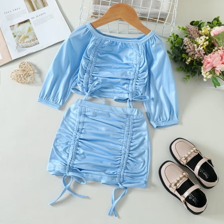 Hunpta Toddler Girls Winter Fashion Drawstring Designed Long Sleeve Solid Colour Tops Skirt 2PCS Outfits Clothes Set For Kids
Hunpta Toddler Girls Winter Fashion Drawstring Designed Long Sleeve Solid Colour Tops Skirt 2PCS Outfits Clothes Set For Kids