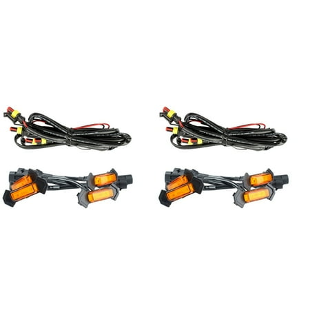 2X for 2016 -2020 Front Grille Lighting LED Grille Lights Kit 4 PCS( Shell Yellow Light)