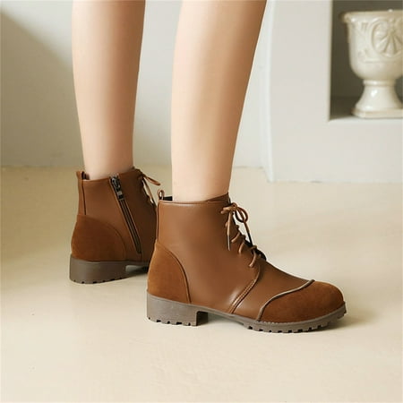 ERTUTUYI Women s Shoes Retro Round Toe Lowheel Laceup Side Zipper British Style Short Boots Brown 41
ERTUTUYI Women s Shoes Retro Round Toe Lowheel Laceup Side Zipper British Style Short Boots Brown 41