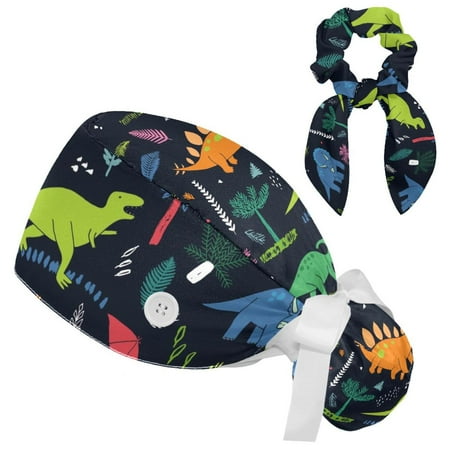 Working Cap with Buttons and Sweatband Scrub Hat Bouffant Caps with Scrunchie Dinosaur Tie Back Hats
Working Cap with Buttons and Sweatband Scrub Hat Bouffant Caps with Scrunchie Dinosaur Tie Back Hats