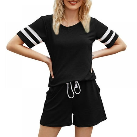 Womens Pajamas Set Short Sleeve Top and Pants with Pockets Cotton Sleepwear Pjs Sets
Womens Pajamas Set Short Sleeve Top and Pants with Pockets Cotton Sleepwear Pjs Sets