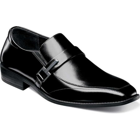 Men s Stacy Adams Abram Moc Toe Bit Slip-On Black Leather 11.5 M