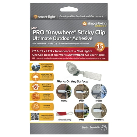 Max Pro Anywhere Sticky Clip Ultimate Outdoor Adhesive White Light Clip Value Pack (30clips)
Max Pro Anywhere Sticky Clip Ultimate Outdoor Adhesive White Light Clip Value Pack (30clips)