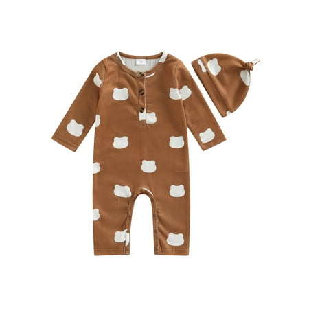 Calsunbaby 2Pcs Toddler Infant Baby Girls Boys Outfits Cartoon Print Long Sleeve Snaps Jumpsuit + Hat Clothes Sets Coffee 9-12 Months
Calsunbaby 2Pcs Toddler Infant Baby Girls Boys Outfits Cartoon Print Long Sleeve Snaps Jumpsuit + Hat Clothes Sets Coffee 9-12 Months