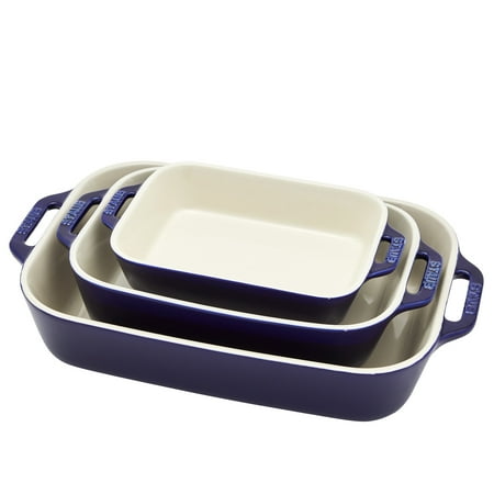 Staub Ceramics 3-pc Rectangular Baking Dish Set - Dark Blue