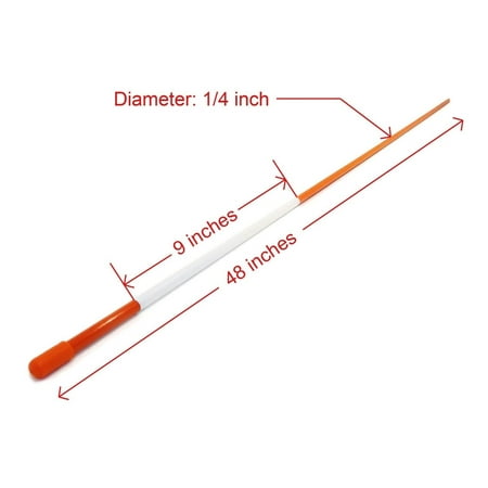 Pack of 20 Pathway Sticks 48 inches, 1/4 inch, Fiberglass with Reflective Tape