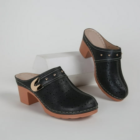Women s Soft Sole Solid Color Casual Clogs Platform Buckle Belt Daily Footwear Breathable Half Chunky Heels
Women s Soft Sole Solid Color Casual Clogs Platform Buckle Belt Daily Footwear Breathable Half Chunky Heels