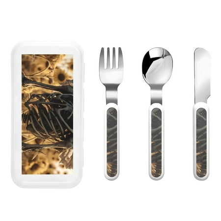 Qokaie Skull Butterfly Sunflower for Stainless Steel Kids Silverware Set - Children’s Utensil Set - Children s Knife Fork And Spoon Set
Qokaie Skull Butterfly Sunflower for Stainless Steel Kids Silverware Set - Children’s Utensil Set - Children s Knife Fork And Spoon Set