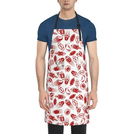 Vsdgher Red Football Waterproof Apron with 2 Pockets Kitchen Chef Aprons Bibs for Grooming Cooking Baking Painting Gardening
Vsdgher Red Football Waterproof Apron with 2 Pockets Kitchen Chef Aprons Bibs for Grooming Cooking Baking Painting Gardening