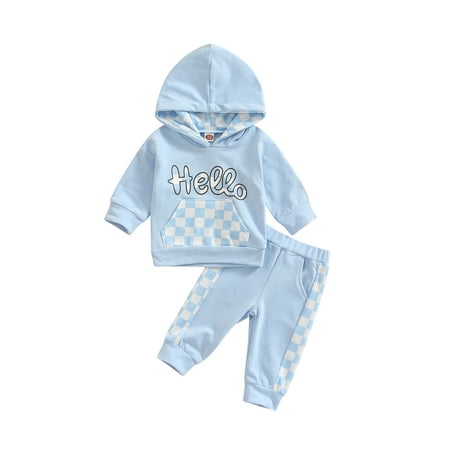 Meihuida Newborn Baby Long Pants Outfits Plaid Pattern Long Sleeve Hooded Tops + Elastic Waist Side Pockets Pants Set
Meihuida Newborn Baby Long Pants Outfits Plaid Pattern Long Sleeve Hooded Tops + Elastic Waist Side Pockets Pants Set