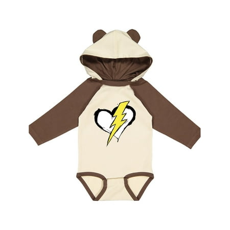 Inktastic Lightning bolt heart Gift Baby Boy or Baby Girl Long Sleeve Bodysuit