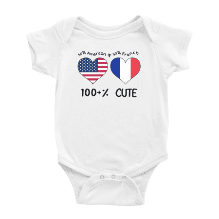 50% French + 50% American = 100+% Cute Baby Bodysuit Newborn Clothes Outfits (White 12-18 Months)
50% French + 50% American = 100+% Cute Baby Bodysuit Newborn Clothes Outfits (White 12-18 Months)