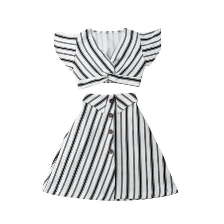 TheFound Toddler Kids Baby Girls Sleeveless Crop Tops+A-line Skirt Striped Clothes Outfit Set
TheFound Toddler Kids Baby Girls Sleeveless Crop Tops+A-line Skirt Striped Clothes Outfit Set