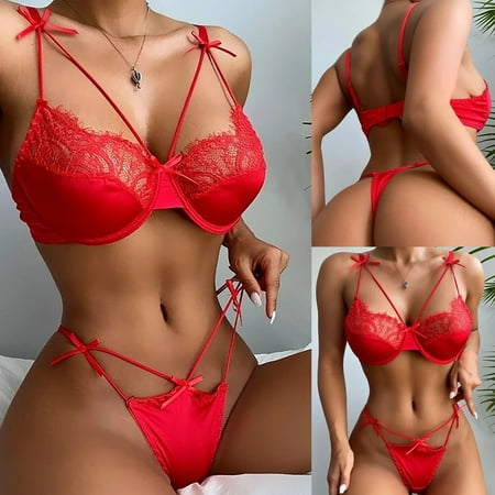 HIMIWAY Women s Fashion Sexy Lace Two-piece Set Suit Steel Ring Sexy Underwear Panties Red
HIMIWAY Women s Fashion Sexy Lace Two-piece Set Suit Steel Ring Sexy Underwear Panties Red