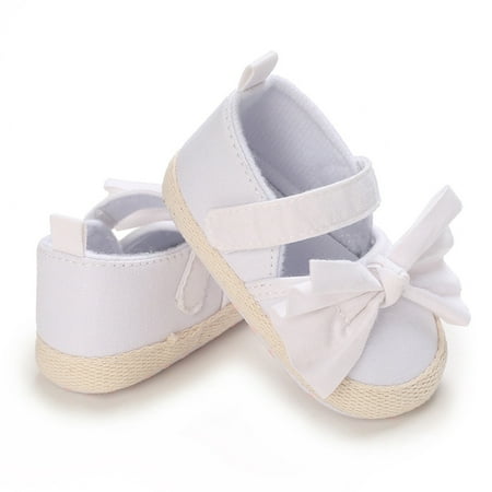 Baby Bow Decor Mary Jane Flats Baby Soft Sole Princess Shoes