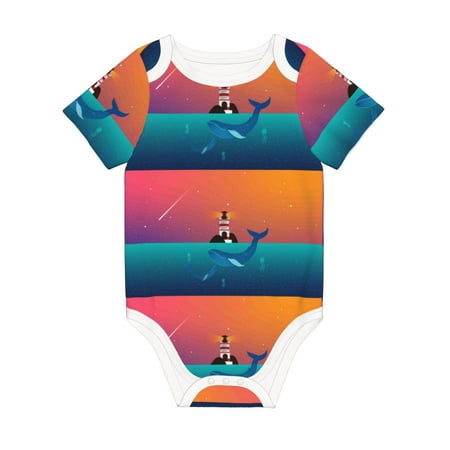 Matuu Lighthouse and Whale for Baby Short-Sleeve Bodysuit Soft Cotton Comfortable and Breathable Perfect for Newborns and Infants
Matuu Lighthouse and Whale for Baby Short-Sleeve Bodysuit Soft Cotton Comfortable and Breathable Perfect for Newborns and Infants