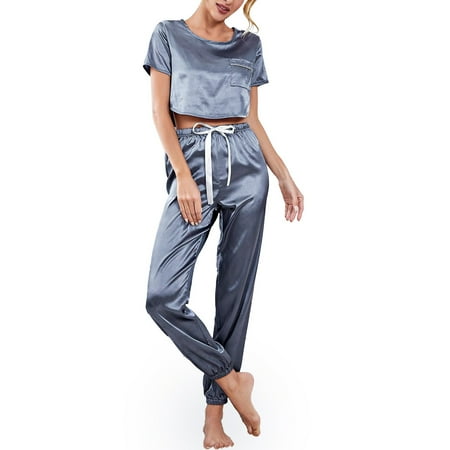 Miayilima Pajama Sets For Women Satin Silky Pajama Set Short Sleeve T Shirt With Long Pajama Pant Set Soft Loungewear Size XL
Miayilima Pajama Sets For Women Satin Silky Pajama Set Short Sleeve T Shirt With Long Pajama Pant Set Soft Loungewear Size XL