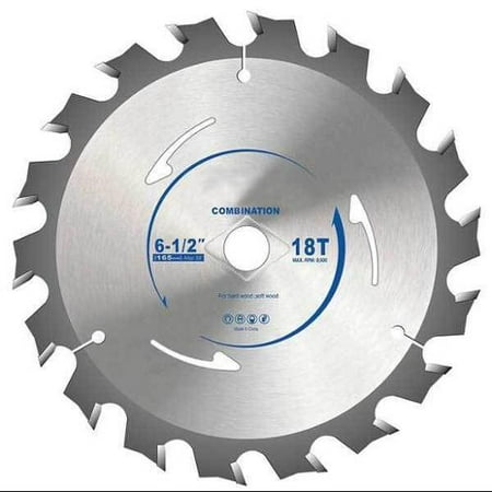 WESTWARD 24EL51 Circular Saw Blades, 6-1\/2 In, 18T