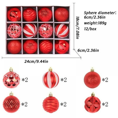Christmas Ball Ornaments Clearance Shatterproof 12 Pack Mini Xmas Tree Pendant Decorations Silver Red Gold Blue 60mm/2.36inch
Christmas Ball Ornaments Clearance Shatterproof 12 Pack Mini Xmas Tree Pendant Decorations Silver Red Gold Blue 60mm/2.36inch
