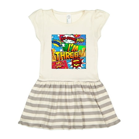 Inktastic I m Three Comic Book Gift Toddler Girl Dress