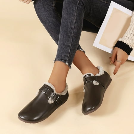 MIASHUI Ladies Fashion Belt Buckle Plush Warm Single Shoes Comfortable Flat Casual Shoes Autumn Winter Casual Shoes for Women
MIASHUI Ladies Fashion Belt Buckle Plush Warm Single Shoes Comfortable Flat Casual Shoes Autumn Winter Casual Shoes for Women