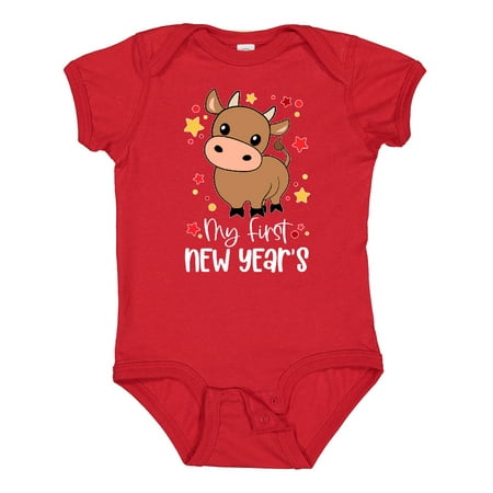 Inktastic My 1st New Years Cute Ox Gift Baby Boy or Baby Girl Bodysuit