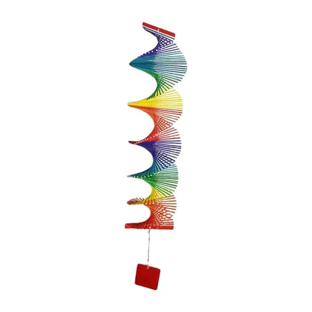 

Wood Wind Chimes Rainbow Wind Pendant Wind Bell Arts Crafts Farmhouse Spiral Rustic for Indoor Outdoor Porch Home Ornaments Window