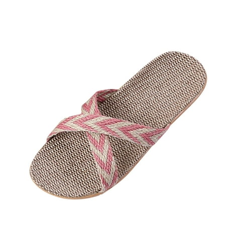 

Women Slippers Slippers For Women Breathable Bohemia Beach Slip On Shoes Flats Casual Sandals Pink 7.5