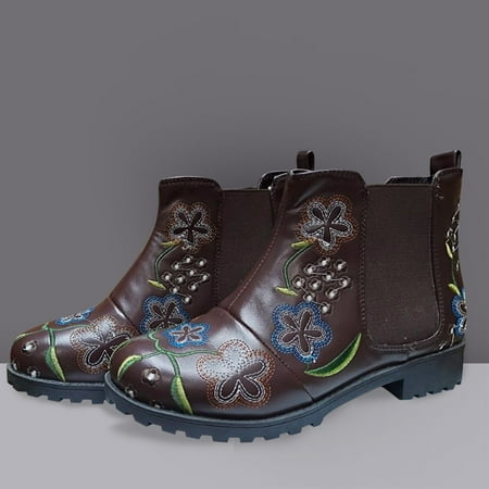 Christmas Fashion Women Embroidery Flowers Square Heels Slip On Short Booties Round Toe Shoes
Christmas Fashion Women Embroidery Flowers Square Heels Slip On Short Booties Round Toe Shoes