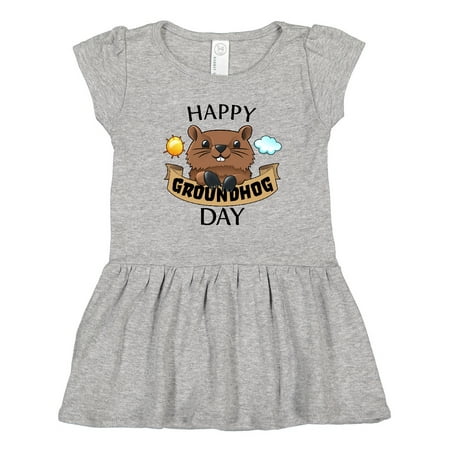 Inktastic Happy Groundhog Day- Cute Gift Toddler Girl Dress