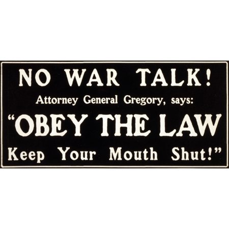 WWI No War Talk 1917 Poster Print by Science Source