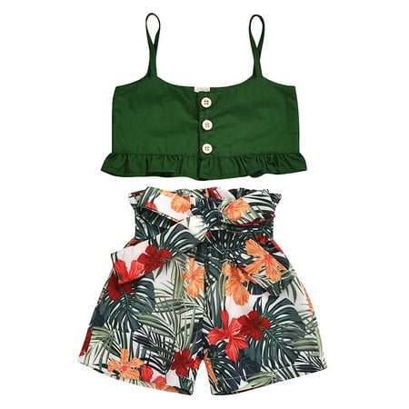 Summer Toddler Girl Clothing Set Sleeveless Ruffles Tops Leaf Printed Shorts Two Piece Outfits Set For Kids Clothes
Summer Toddler Girl Clothing Set Sleeveless Ruffles Tops Leaf Printed Shorts Two Piece Outfits Set For Kids Clothes