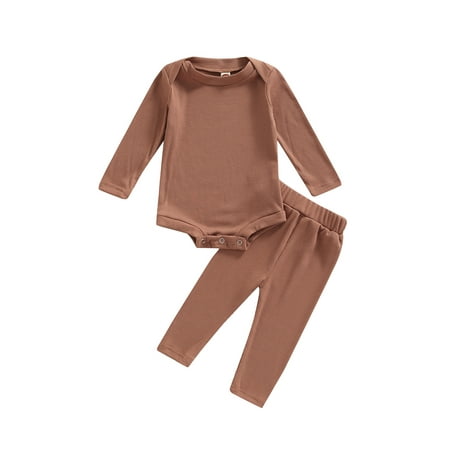 ZIYIXIN 2Pcs Newborn Baby Girl Boy Fall Winter Clothes Ribbed Long Sleeve Romper Bodysuit+Pants Set Light Brown 3-6 Months
ZIYIXIN 2Pcs Newborn Baby Girl Boy Fall Winter Clothes Ribbed Long Sleeve Romper Bodysuit+Pants Set Light Brown 3-6 Months