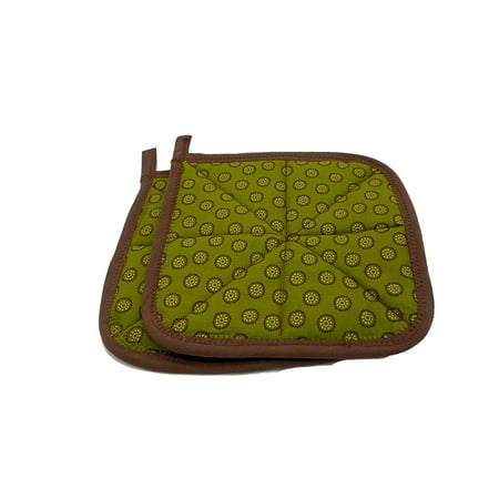 Fall Potholders Handmade Quilted Reversible Olive and Brown Circles - Set of 2
Fall Potholders Handmade Quilted Reversible Olive and Brown Circles - Set of 2
