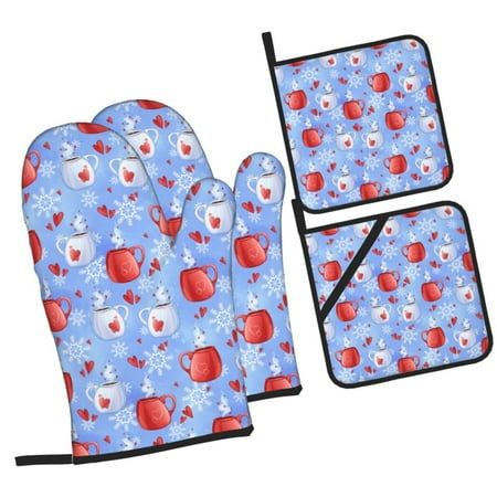 Daiia coffee love cup winter Pattern Oven Mitts and Pot Holders 4 pcs Set High Heat Resistant 500 Degree Extra Thicken Long Kitchen Cotton Oven Glove
Daiia coffee love cup winter Pattern Oven Mitts and Pot Holders 4 pcs Set High Heat Resistant 500 Degree Extra Thicken Long Kitchen Cotton Oven Glove