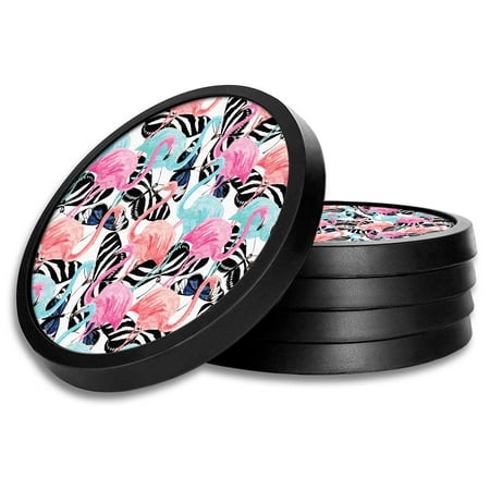 Silicone Non-Slip Drink Coasters with Removable Printed Absorbent Felt Pad - Set of 4 - Flamingos & Butterflies
Silicone Non-Slip Drink Coasters with Removable Printed Absorbent Felt Pad - Set of 4 - Flamingos & Butterflies